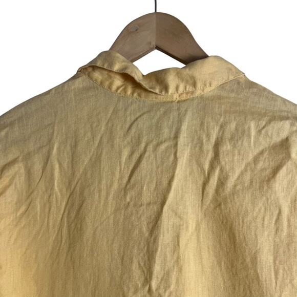 J. Jill Yellow 100% Linen Long Sleeve Button Up Shirt Size XS - Picture 6 of 10